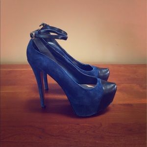 H by Halston ankle strap platform heels